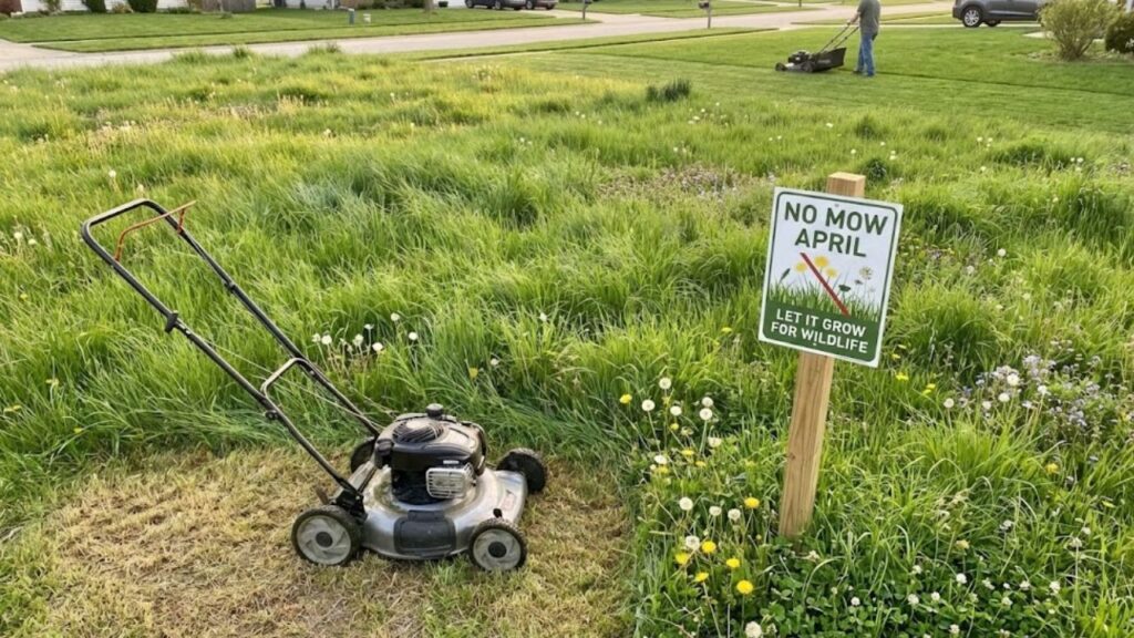 Mowing Lawn April
